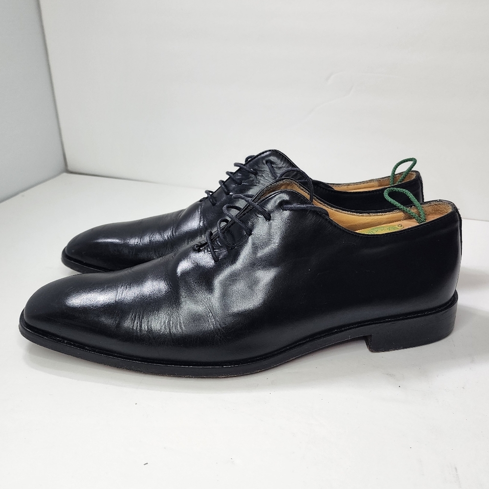 Mercanti Fiorentini Cuoio Black Leather Lace-Up Oxford Shoes Men's US Sz 10M